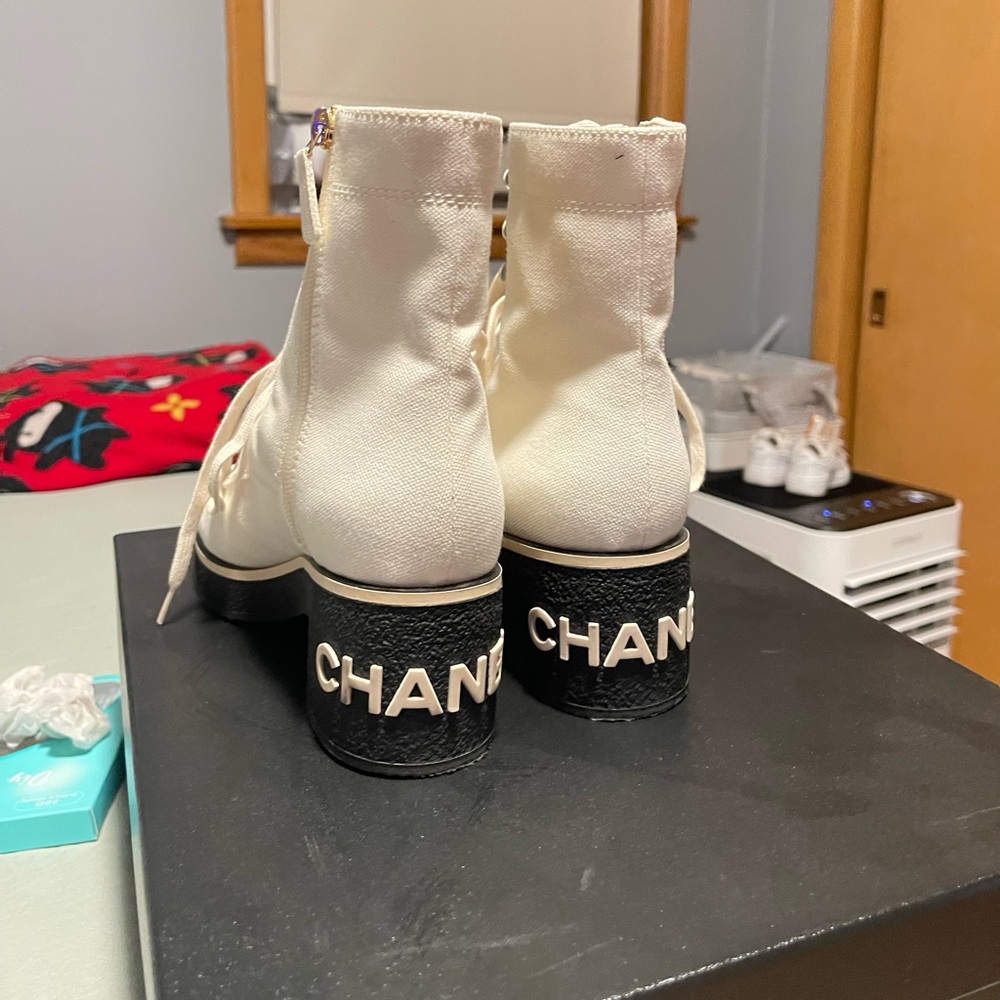 Chanel Canvas Boots